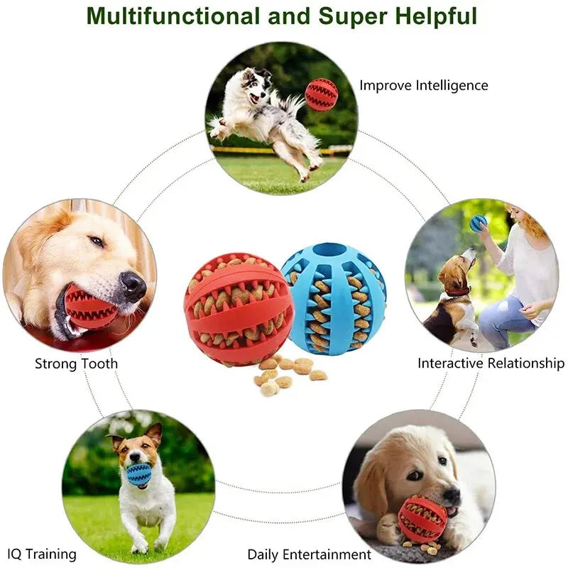 Dog Toy Ball, Nontoxic Bite Resistant Toy Ball for Pets. Including Dogs and Puppies. Pet Food, Treat Feeder, Chew Tooth Cleaning Ball.
