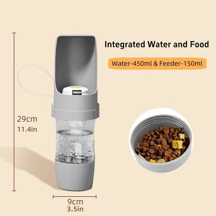On-the-Go Hydration Bottle for Dogs, Puppies, Pets. Travel with Mess Free-Free Walks.