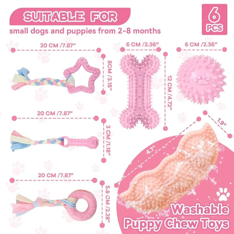 Chew Toys for Cleaning Teeth Pink Soft, 1 Count.