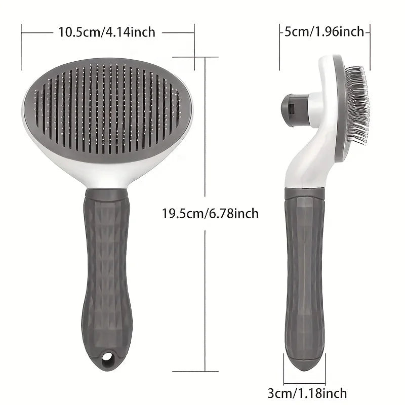 One-Click Pet Hair Removal Comb for Effortless Grooming of Dogs- Float Hair Removal Slicker Brush with Automatic Funct