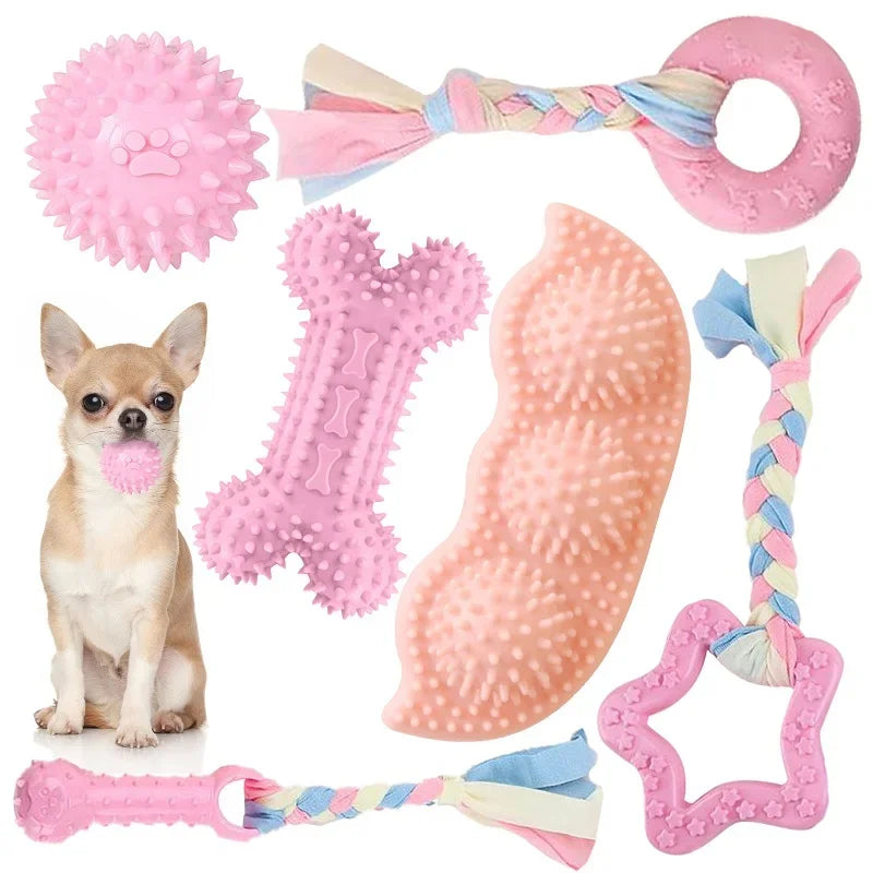 Chew Toys for Cleaning Teeth Pink Soft, 1 Count.