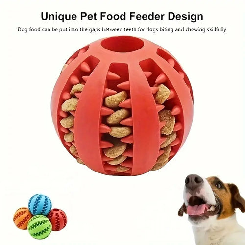 Dog Toy Ball, Nontoxic Bite Resistant Toy Ball for Pets. Including Dogs and Puppies. Pet Food, Treat Feeder, Chew Tooth Cleaning Ball.