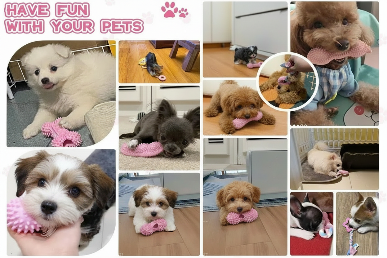 Chew Toys for Cleaning Teeth Pink Soft, 1 Count.