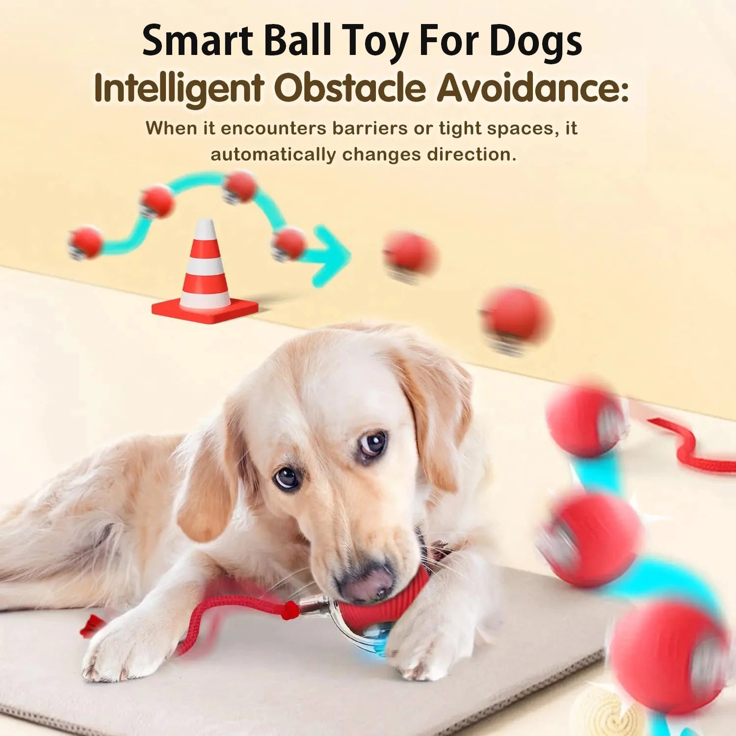 New and Improved Interactive Dog Ball Toy. Automatic Rolling Dog Ball Rechargeable,Smart Puppy Interactive Toy Balls for Dogs.