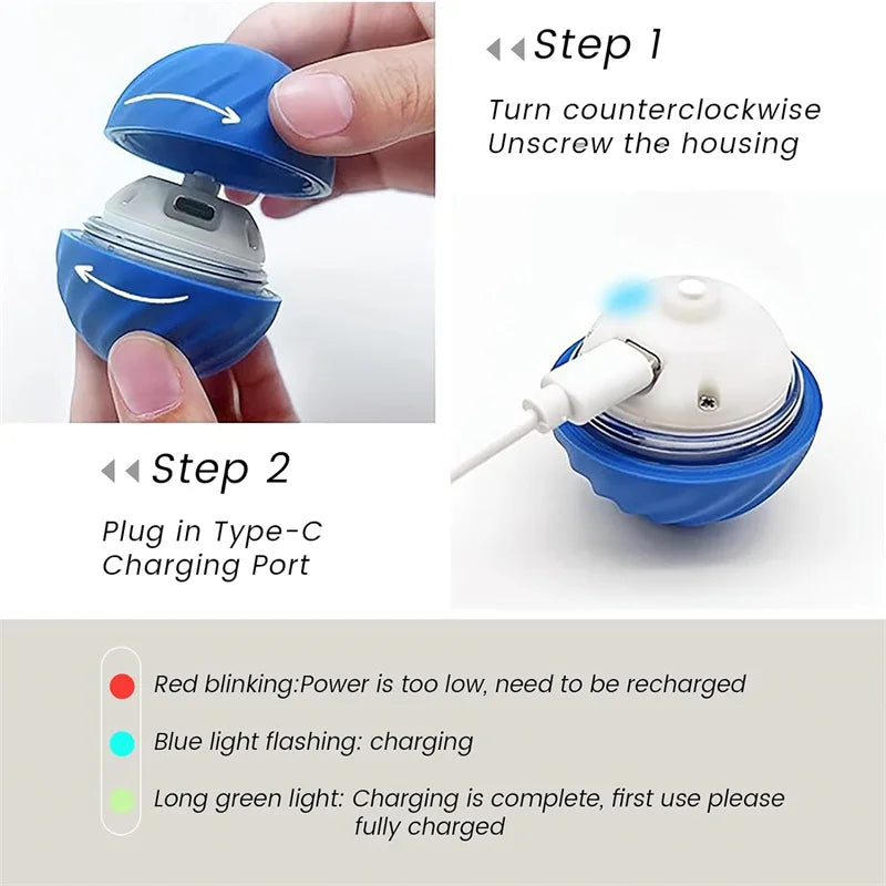 Smart Dog Toy Ball Electronic Interactive Pet Toy Moving Ball USB Automatic Moving Bouncing Ball