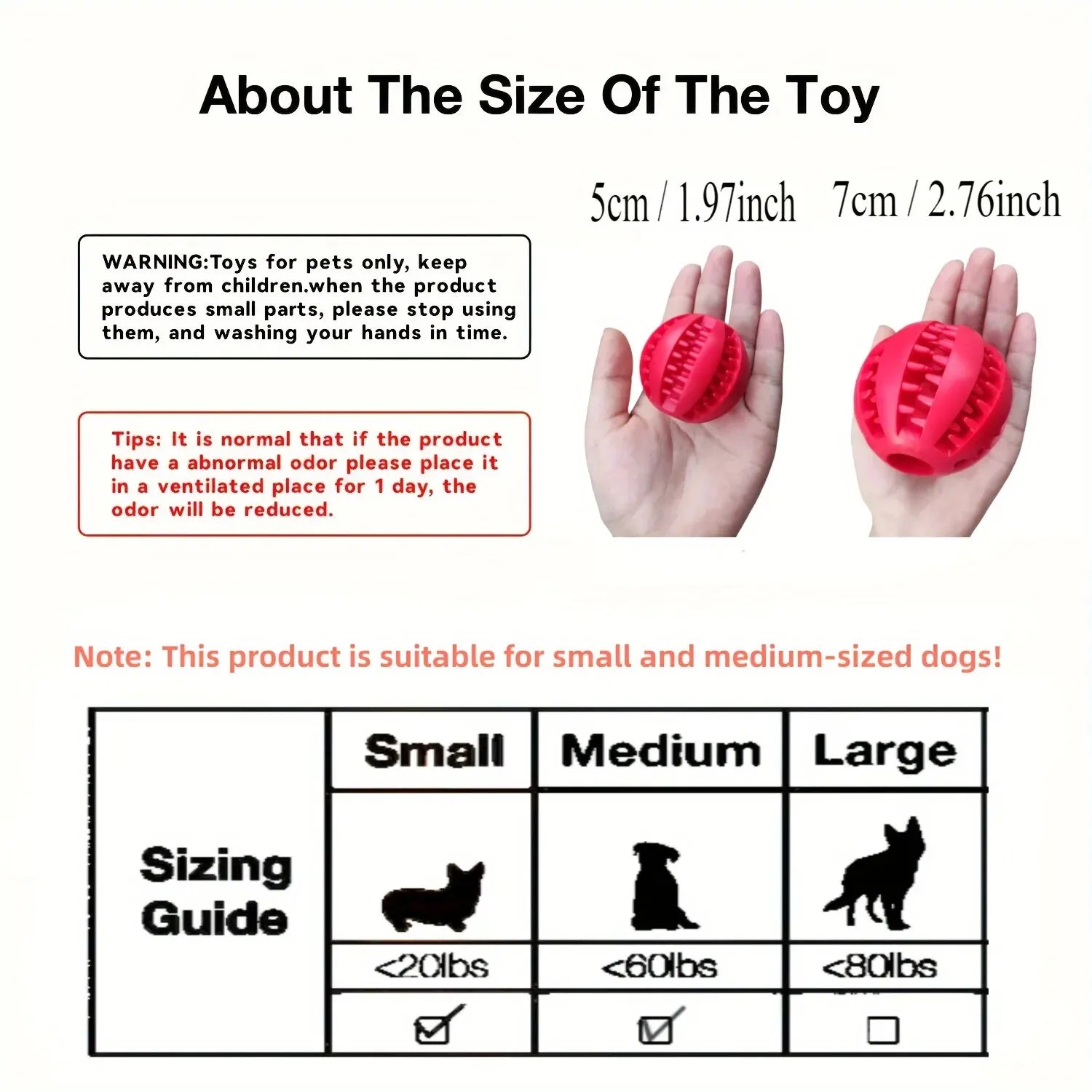 Dog Toy Ball, Nontoxic Bite Resistant Toy Ball for Pets. Including Dogs and Puppies. Pet Food, Treat Feeder, Chew Tooth Cleaning Ball.