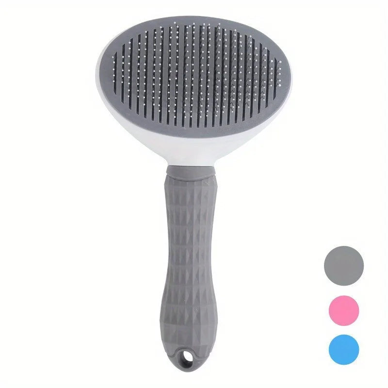 One-Click Pet Hair Removal Comb for Effortless Grooming of Dogs- Float Hair Removal Slicker Brush with Automatic Funct