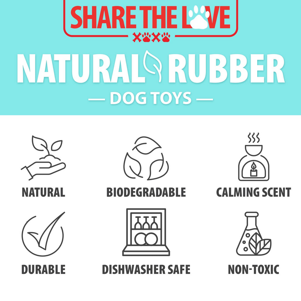 Toy Ring, Natural Rubber Dog Chew Toy for Tug, Fetch & Dental Support