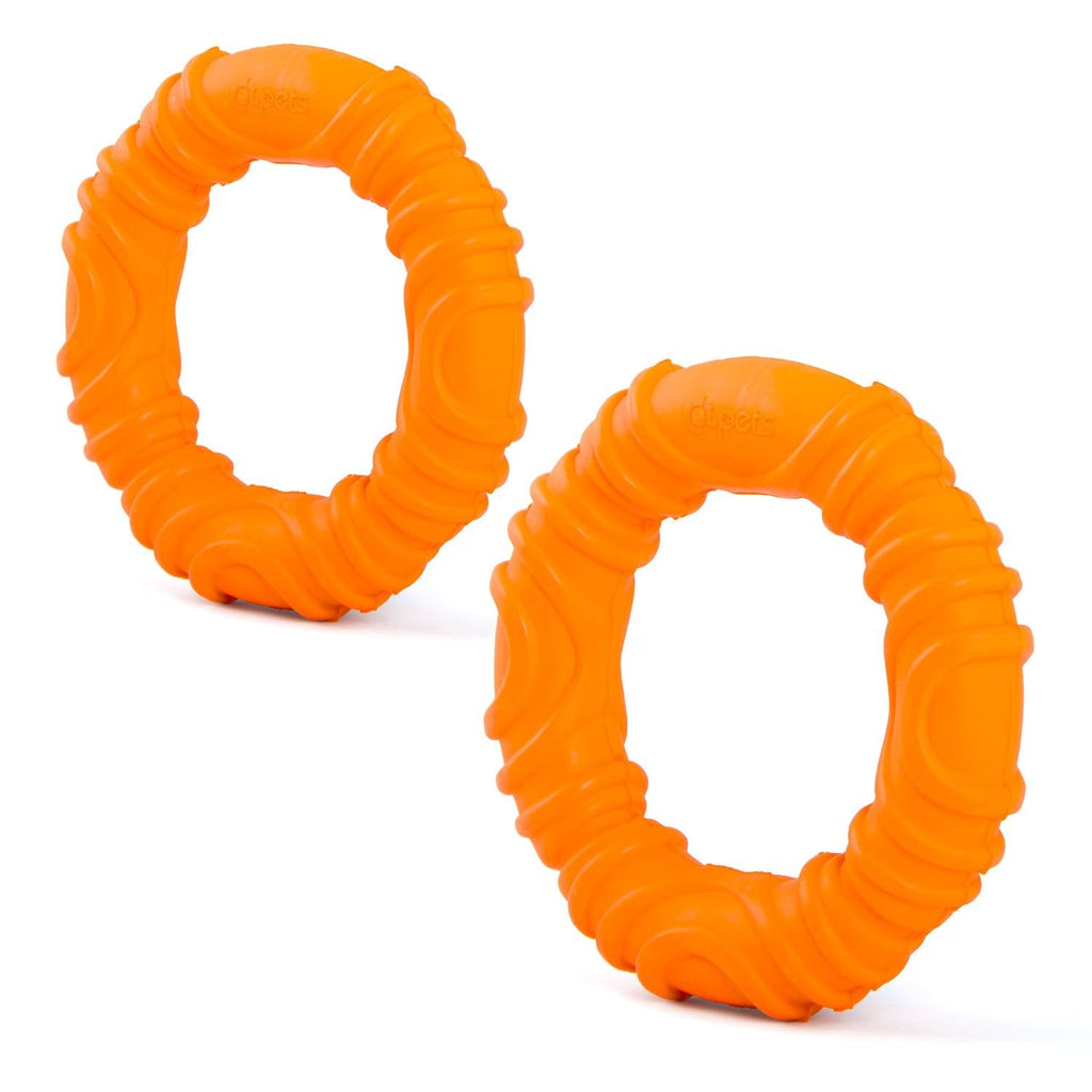Toy Ring, Natural Rubber Dog Chew Toy for Tug, Fetch & Dental Support