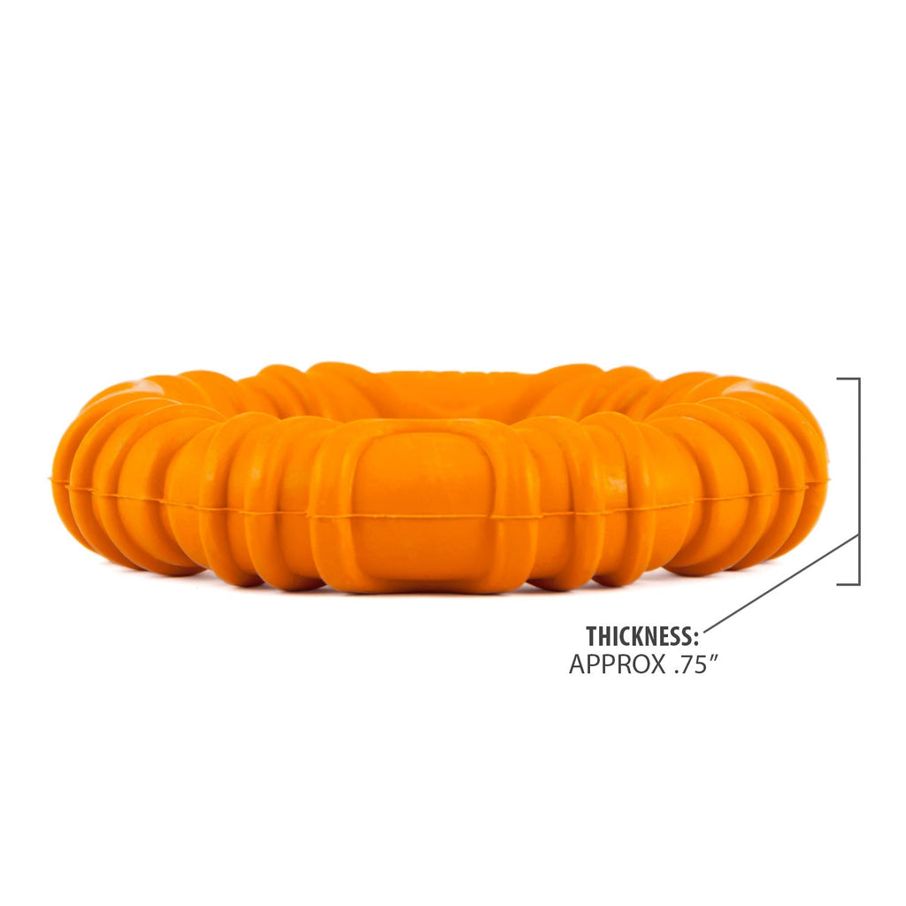 Toy Ring, Natural Rubber Dog Chew Toy for Tug, Fetch & Dental Support