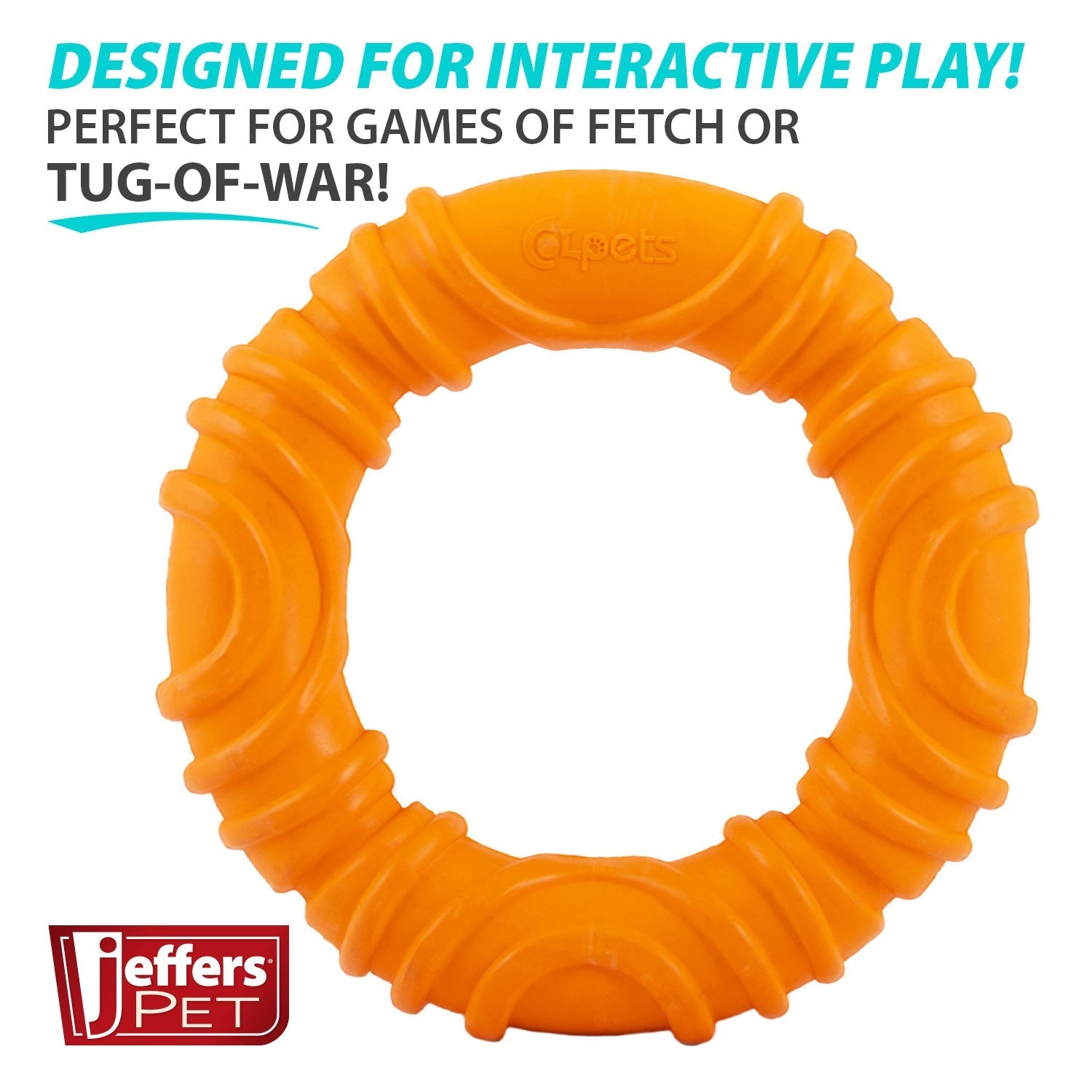 Toy Ring, Natural Rubber Dog Chew Toy for Tug, Fetch & Dental Support