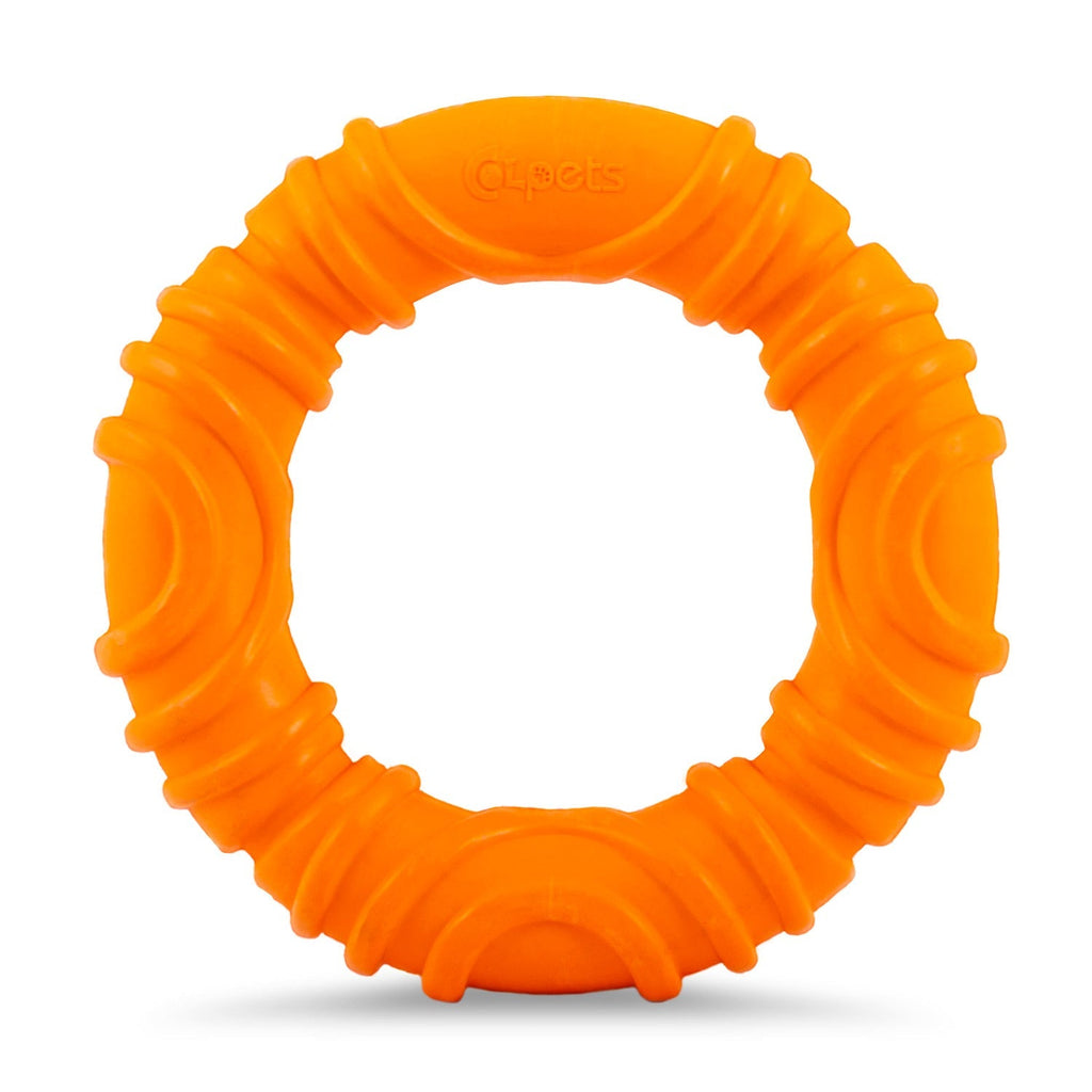 Toy Ring, Natural Rubber Dog Chew Toy for Tug, Fetch & Dental Support